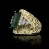 La Triomphe 18K Yellow Gold Estate Green Tourmaline And Diamond Ring -Luxe Rings Shop ESRI00877A