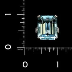 18K White Gold Estate Aquamarine And Diamond Ring -Luxe Rings Shop ESRI00881C