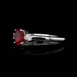 14K White Gold Estate Ruby And Diamond Ring