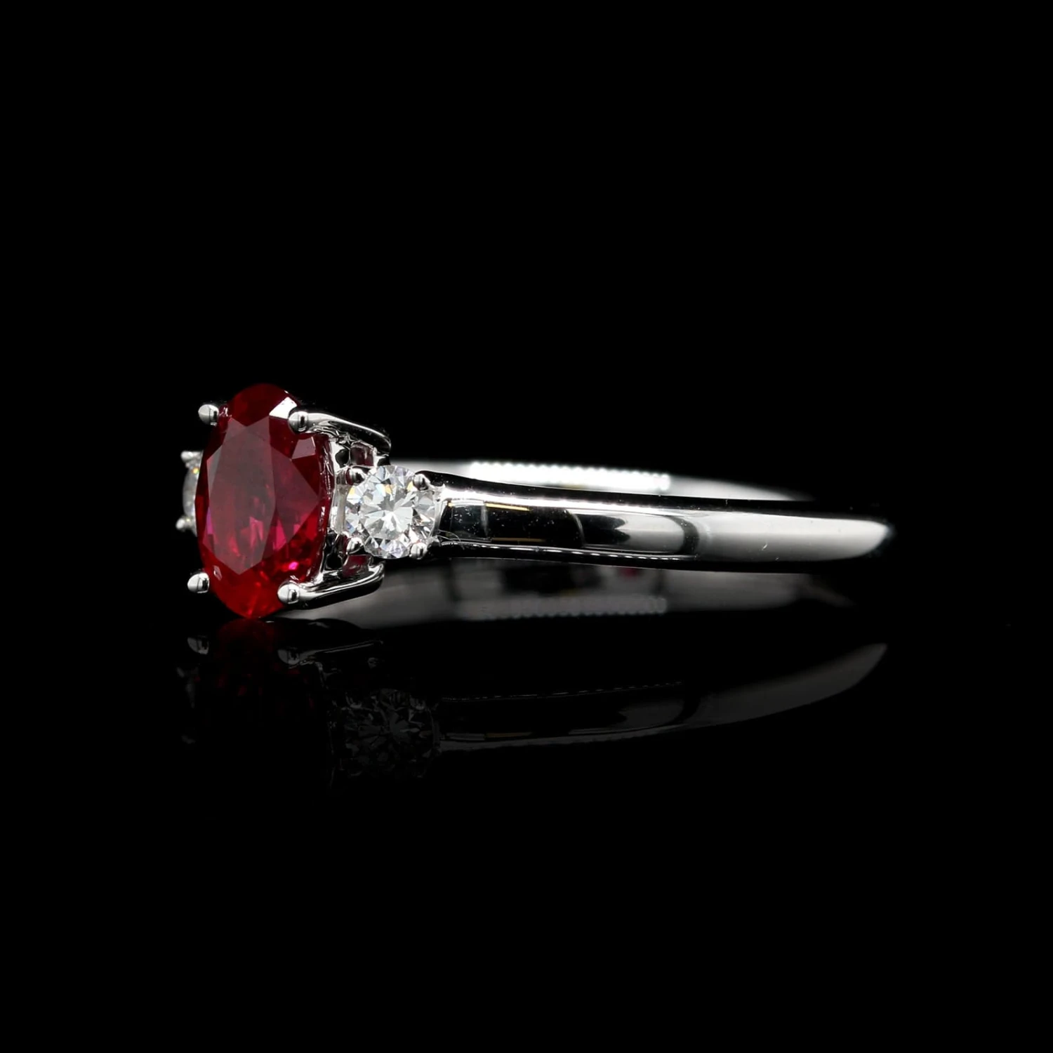 14K White Gold Estate Ruby And Diamond Ring 3 14K White Gold Estate Ruby And Diamond Ring