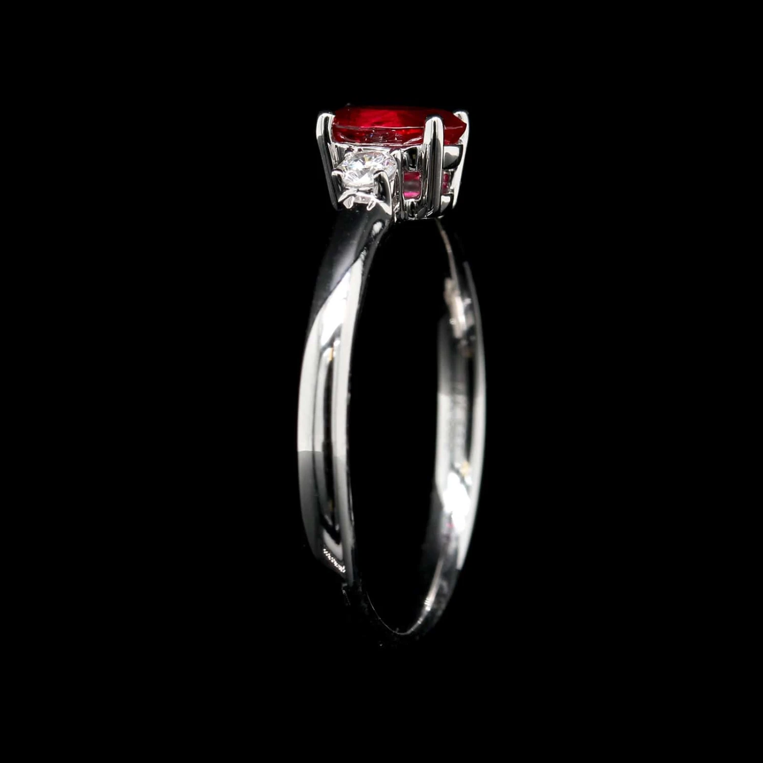 14K White Gold Estate Ruby And Diamond Ring 4 14K White Gold Estate Ruby And Diamond Ring - Image 2