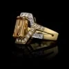 18K Two-toned Gold Estate Topaz And Diamond Ring -Luxe Rings Shop ESRI00916A