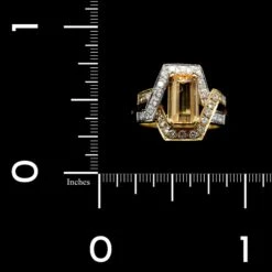 18K Two-toned Gold Estate Topaz And Diamond Ring -Luxe Rings Shop ESRI00916C