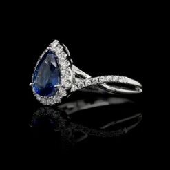 18K White Gold Estate Sapphire And Diamond Ring