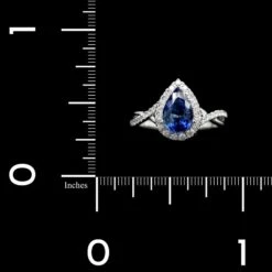 18K White Gold Estate Sapphire And Diamond Ring -Luxe Rings Shop ESRI00917C