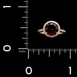 14K Yellow Gold Estate Garnet And Diamond Ring -Luxe Rings Shop ESRI00919C