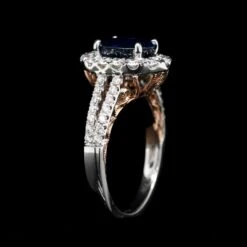 18K White And Rose Gold Estate Sapphire And Diamond Ring 6 18K White And Rose Gold Estate Sapphire And Diamond Ring -Luxe Rings Shop ESRI00926B