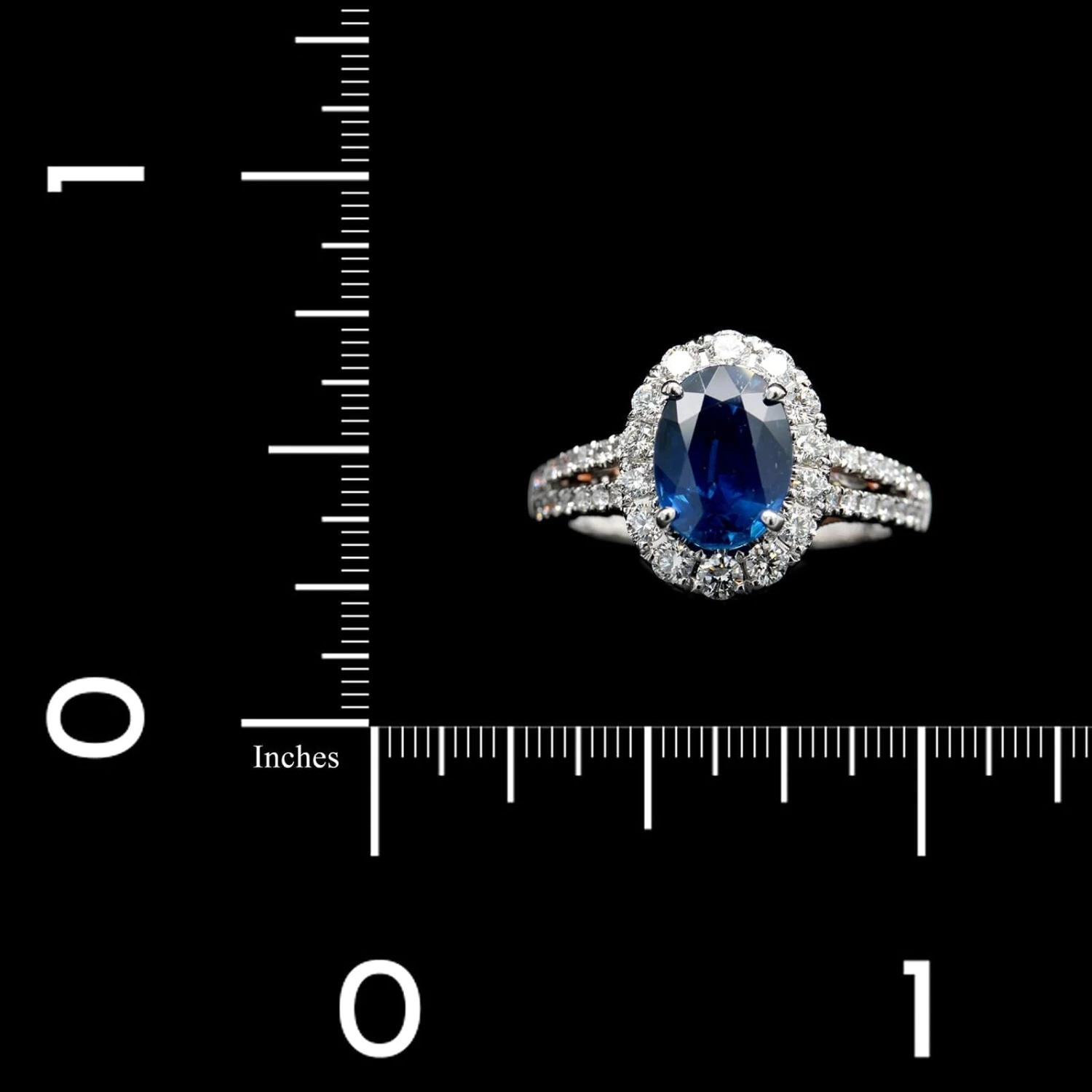 18K White And Rose Gold Estate Sapphire And Diamond Ring 5 18K White And Rose Gold Estate Sapphire And Diamond Ring - Image 3