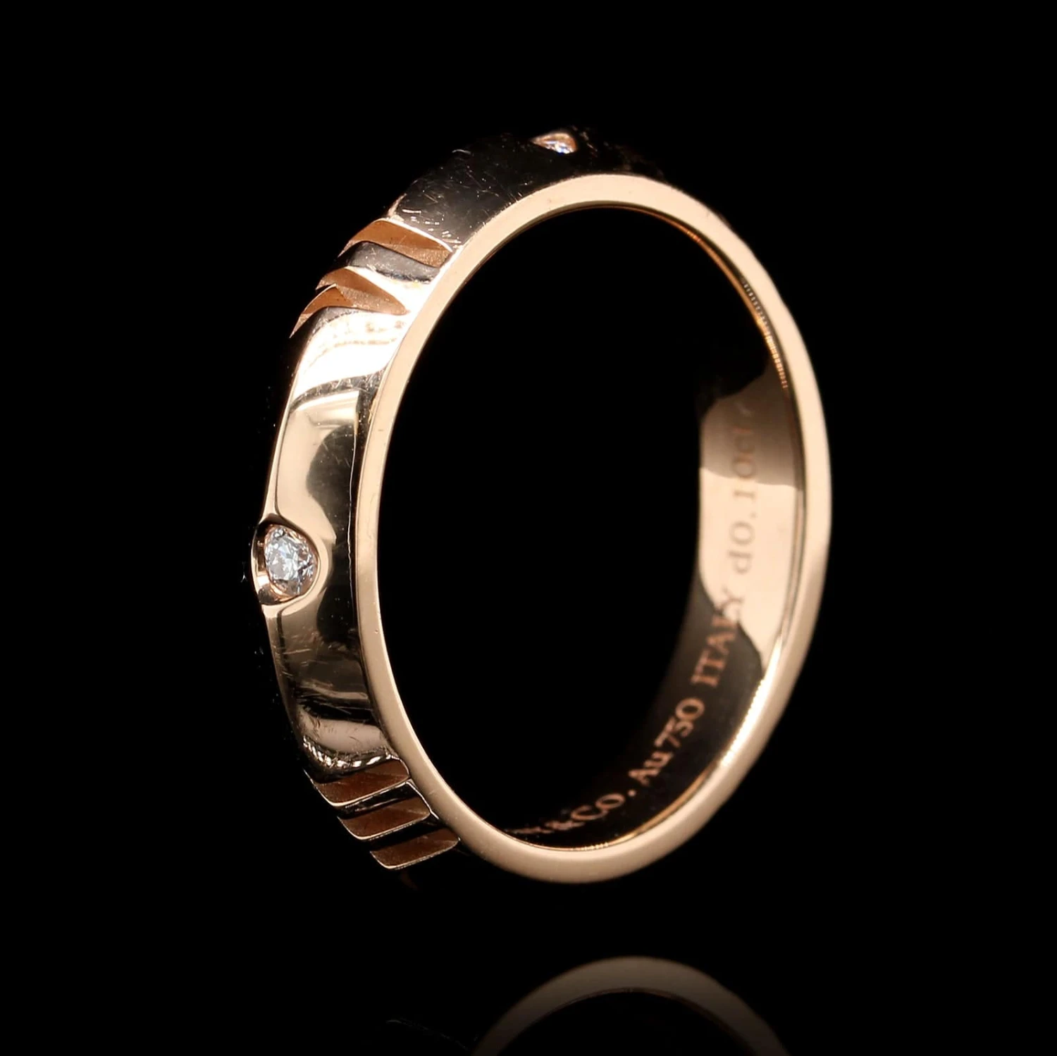 Tiffany & Co. 18K Rose Gold Estate Diamond 'Atlas X Closed Narrow Ring' 5 Tiffany & Co. 18K Rose Gold Estate Diamond 'Atlas X Closed Narrow Ring' - Image 3