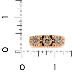 18K Rose Gold 3 Stone Cognac Diamond Band -Luxe Rings Shop GDB0613C ec50c26f cfd5 4a48 8295 b1fd8f575b84
