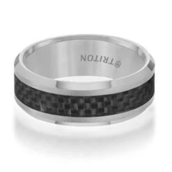 Tungsten Carbide 8mm Band With Carbon Fiber Inlay -Luxe Rings Shop GFB02603 13370583 0421 42f5 9ebc c3015cc8f38c