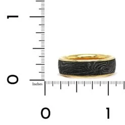 18K Yellow Gold & Stainless Steel Shotgun Barrel 7mm Band -Luxe Rings Shop GFB04085C