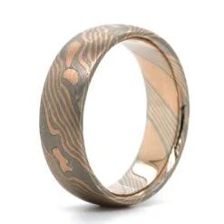 14K Rose And White Gold Palladium With Silver Band -Luxe Rings Shop GFB04086B