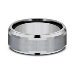 Grey Tantalum Band With A Satin Center And High Polish Edges