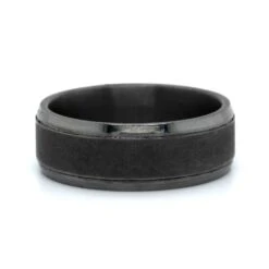 Grey Tantalum Band With A Swirl Finish And High Polished Edges