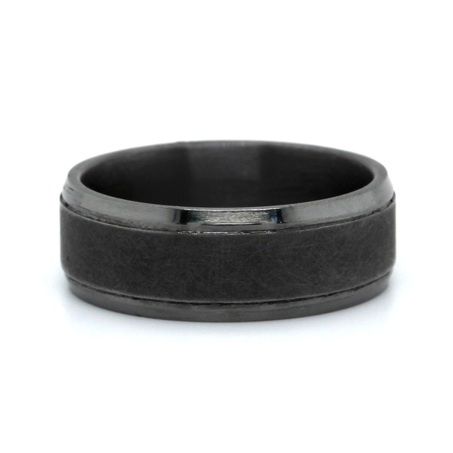 Grey Tantalum Band With A Swirl Finish And High Polished Edges 3 Grey Tantalum Band With A Swirl Finish And High Polished Edges