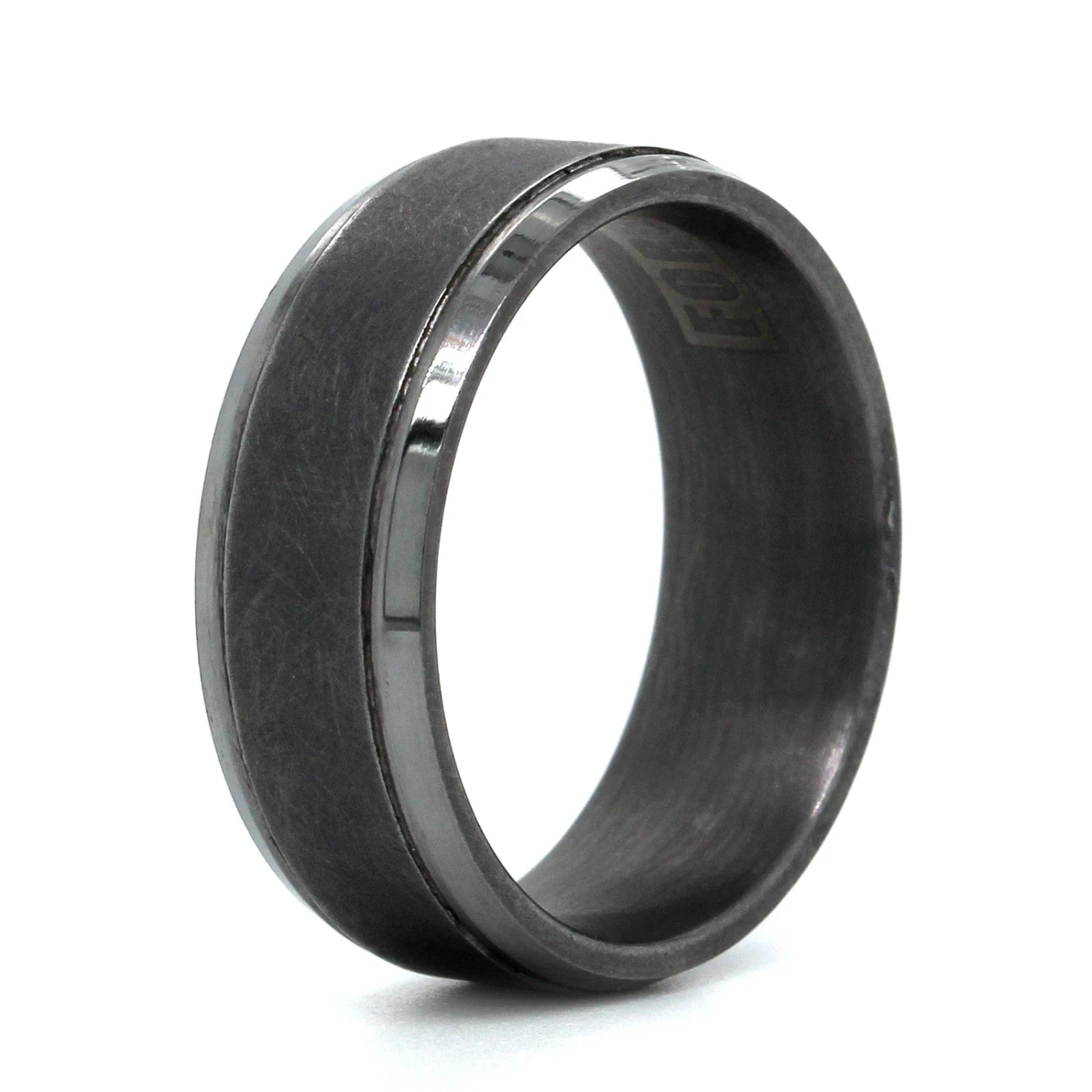 Grey Tantalum Band With A Swirl Finish And High Polished Edges 5 Grey Tantalum Band With A Swirl Finish And High Polished Edges - Image 3