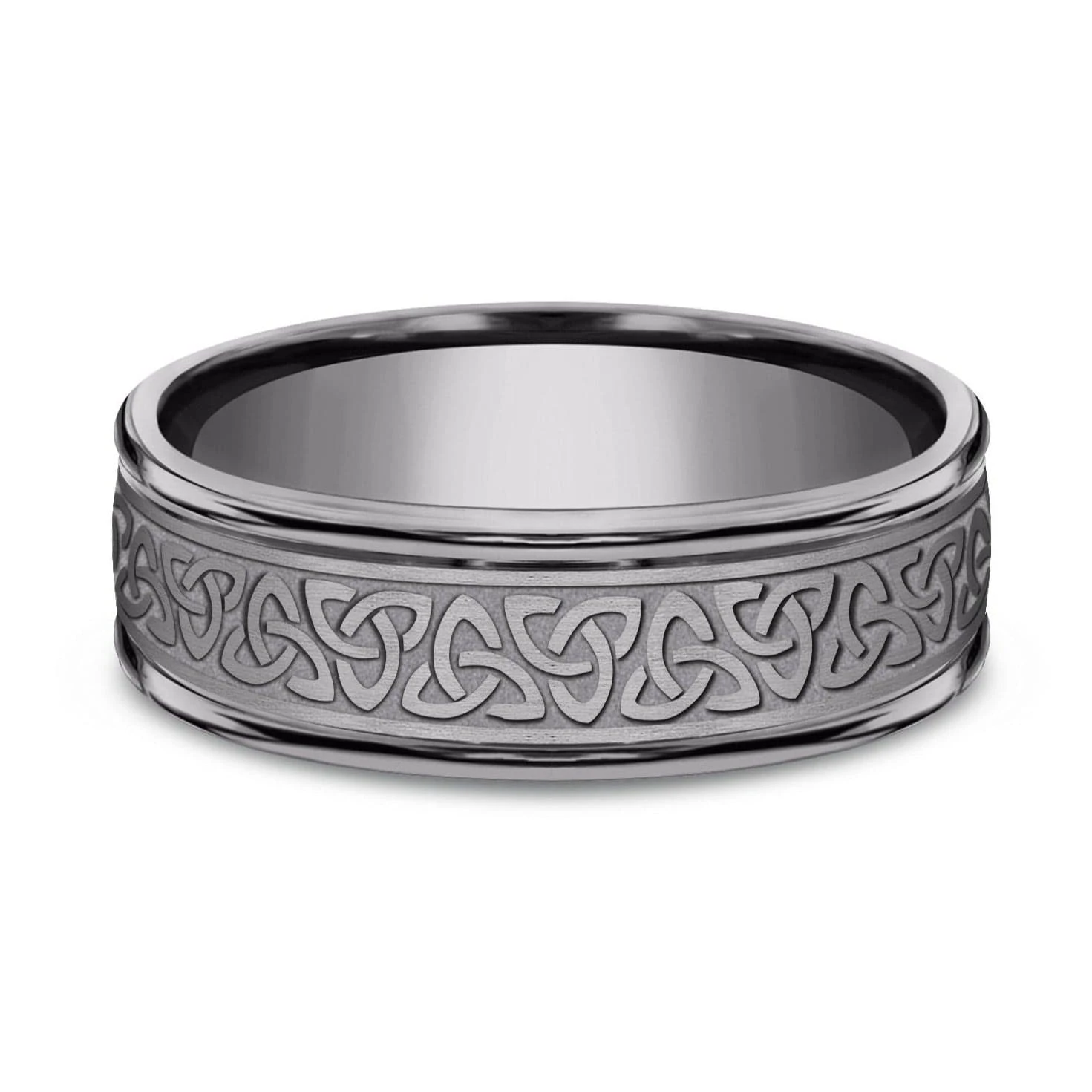 Grey Tantalum Celtic Knot Pattern With High Polish Edges 3 Grey Tantalum Celtic Knot Pattern With High Polish Edges