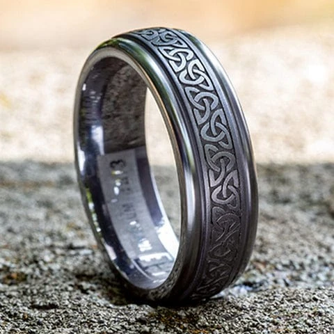 Grey Tantalum Celtic Knot Pattern With High Polish Edges 5 Grey Tantalum Celtic Knot Pattern With High Polish Edges - Image 3