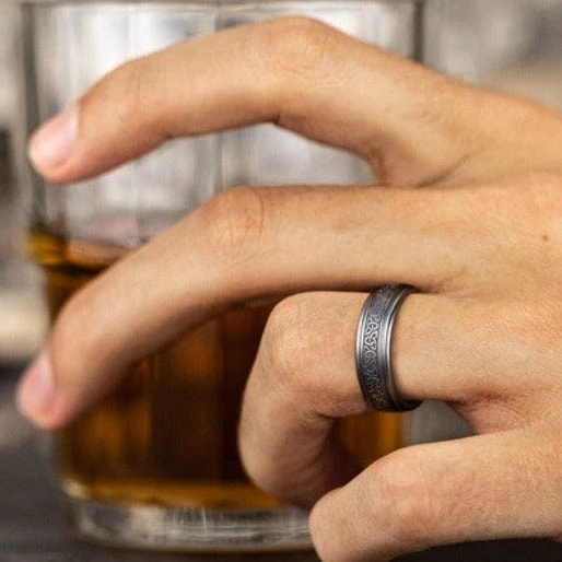 Grey Tantalum Celtic Knot Pattern With High Polish Edges 4 Grey Tantalum Celtic Knot Pattern With High Polish Edges - Image 2