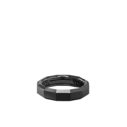 Faceted Band Ring In Black Titanium