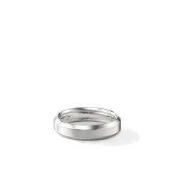 Beveled Band Ring In 18K White Gold