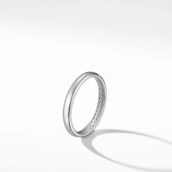 DY Classic Band Ring In 18K White Gold 7 DY Classic Band Ring In 18K White Gold -Luxe Rings Shop GFB04365B
