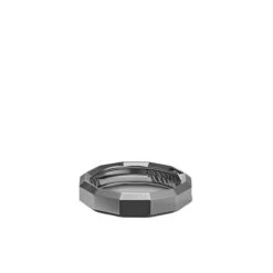 Faceted Band Ring In Grey Titanium