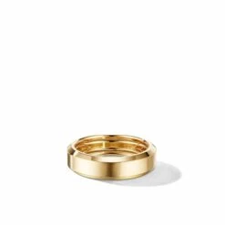 Beveled Band Ring In 18K Yellow Gold