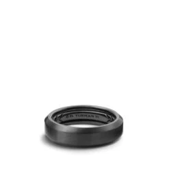 Beveled Band Ring In Black Titanium