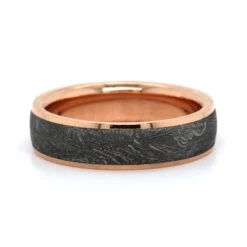 14K Rose Gold And Gibeon Meteorite Wedding Band