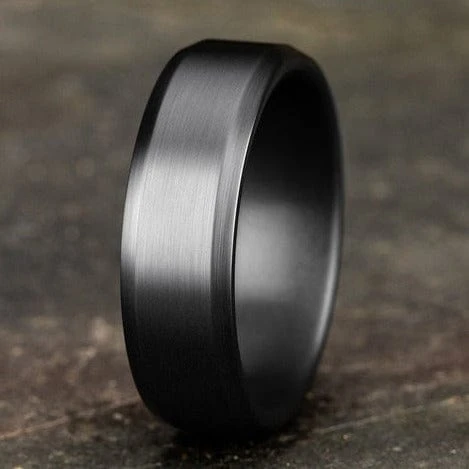 Tantalum Satin Finish Beveled Edge Wedding Ring 7 Tantalum Satin Finish Beveled Edge Wedding Ring - Image 5