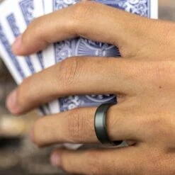 Tantalum Satin Finish Beveled Edge Wedding Ring 8 Tantalum Satin Finish Beveled Edge Wedding Ring -Luxe Rings Shop GFB04519model d02b1cdc b785 4d9a 93c6 bff7fc0334a5