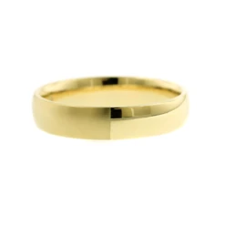 18K Yellow Gold Half High Polished And Half Satin Finish Band