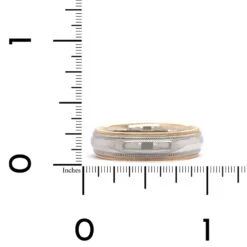 14K Two-Tone Polished With Milgrain Band -Luxe Rings Shop GFB04619B