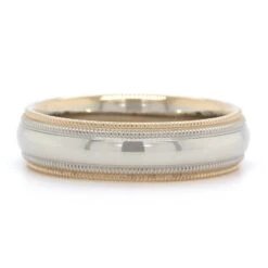 14K Two-Tone Polished With Milgrain Band -Luxe Rings Shop GFB04619 530bddb5 53b7 4d25 bcc7 de1cbf1bec2a