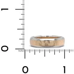 14K Two-Tone Hammered Center Band -Luxe Rings Shop GFB04620B