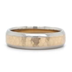 14K Two-Tone Hammered Center Band -Luxe Rings Shop GFB04620 5e9dd1e3 cc3a 4039 b581 167f33605484