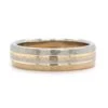14K Two-Tone Hammered With Groove Band