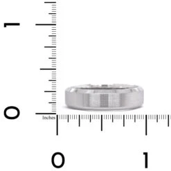 14K White Gold Satin Center With Beveled Edge Band -Luxe Rings Shop GFB04624B
