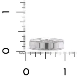 14K White Gold High Polished With Milgrain Edge Band -Luxe Rings Shop GFB04627B