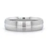 14K White Gold Satin Finish With Groove Center Band -Luxe Rings Shop GFB04629