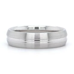 14K White Gold Satin Finish With Groove Center Band -Luxe Rings Shop GFB04629 4bffc785 b19c 40c6 862e 26355cf4dfd3