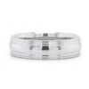 14K White Gold Polished Center With Groove Edge Band -Luxe Rings Shop GFB04631