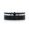 Black Tungsten With White Tungsten Stripe Band 2 Black Tungsten With White Tungsten Stripe Band -Luxe Rings Shop GFB04640