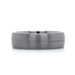Grey Tantalum Band With Center Stripe