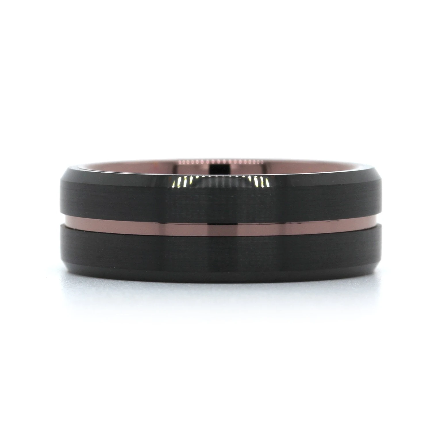Black Tungsten With Brown Tungsten Stripe Band 3 Black Tungsten With Brown Tungsten Stripe Band