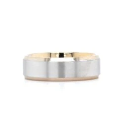 14K Two-Tone Satin Center Band