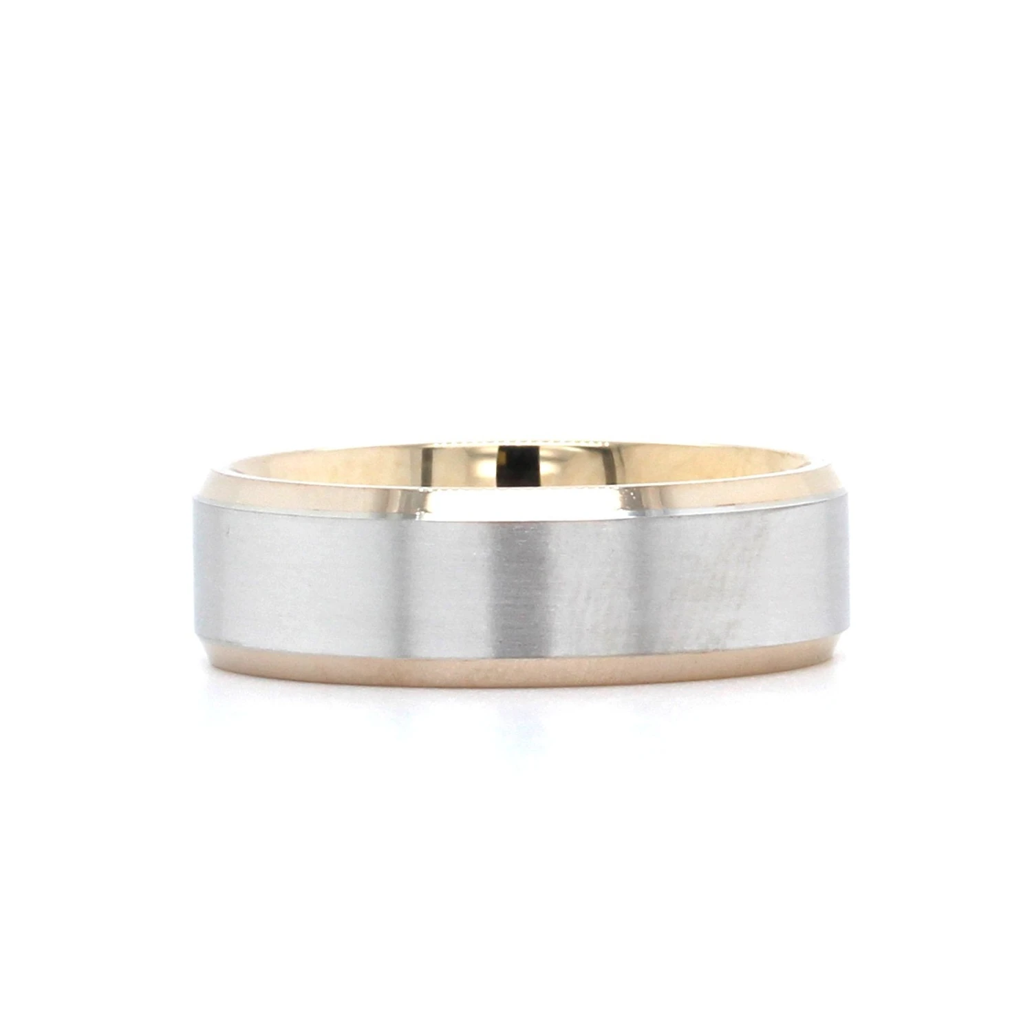 14K Two-Tone Satin Center Band 3 14K Two-Tone Satin Center Band