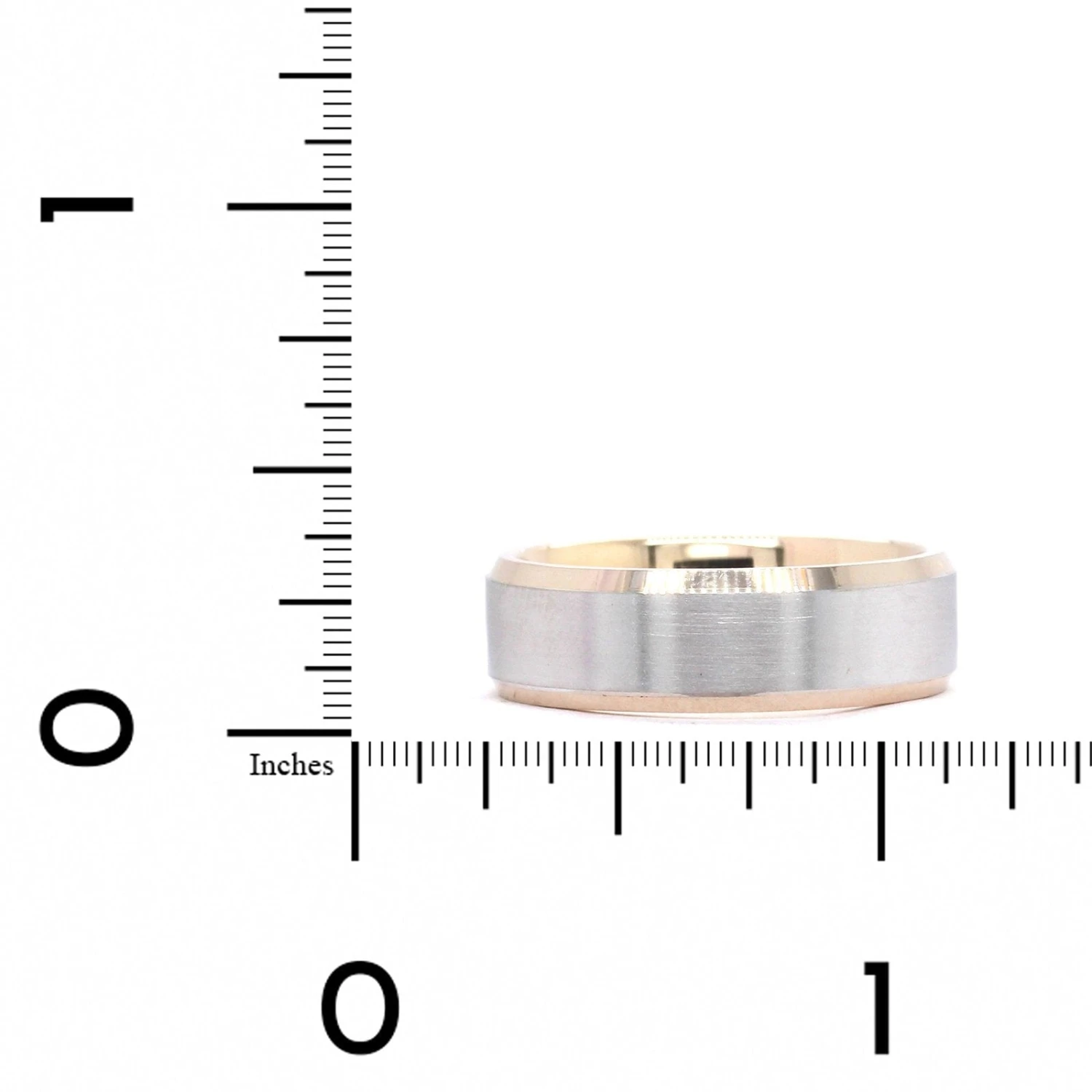 14K Two-Tone Satin Center Band 5 14K Two-Tone Satin Center Band - Image 3